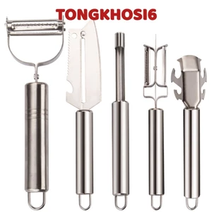 Set 5 Món Dao Đa Năng Cắt Gọt Vỏ Trái Cây, Thái Sợi, Đánh Vảy Cá- Bộ Dụng Cụ Nạo Bào Rau Củ Quả Chất Liệu Inox Không Gỉ
