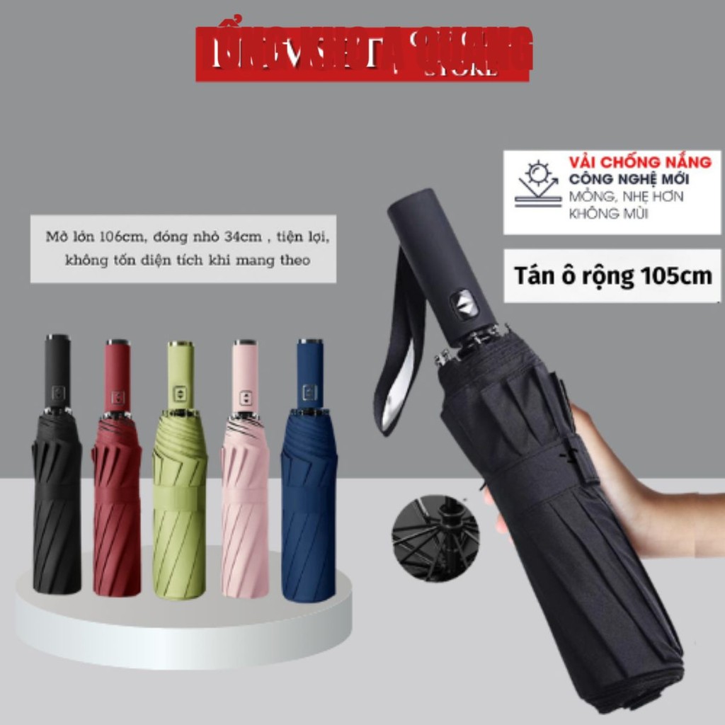 Ô Tự Động Gấp Gọn Đóng Mở 2 Chiều [ Hàng 10 Nan ] Dù che mưa 2 chiều 10 nan mở tự động gấp nhỏ gọn cầm tay MÃ: AK3896