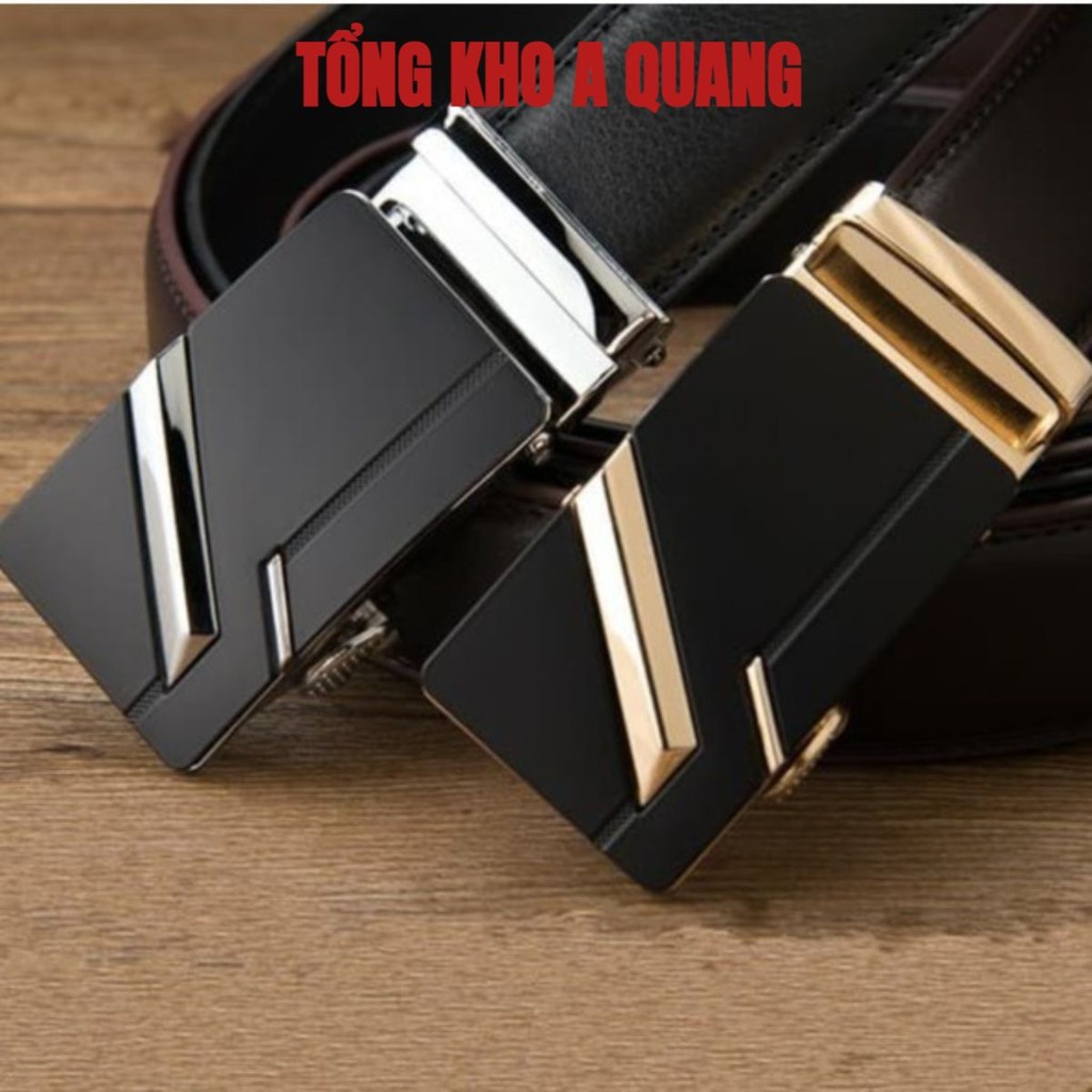 [HÀNG HIỆU] Thắt Lưng Da Nam Khóa Tự Động Cao Cấp Dây Nịt Nam Da Bò 100% Chính Hãng Baellerry Mạ Vàng Bạc Nam Tính GG-9K