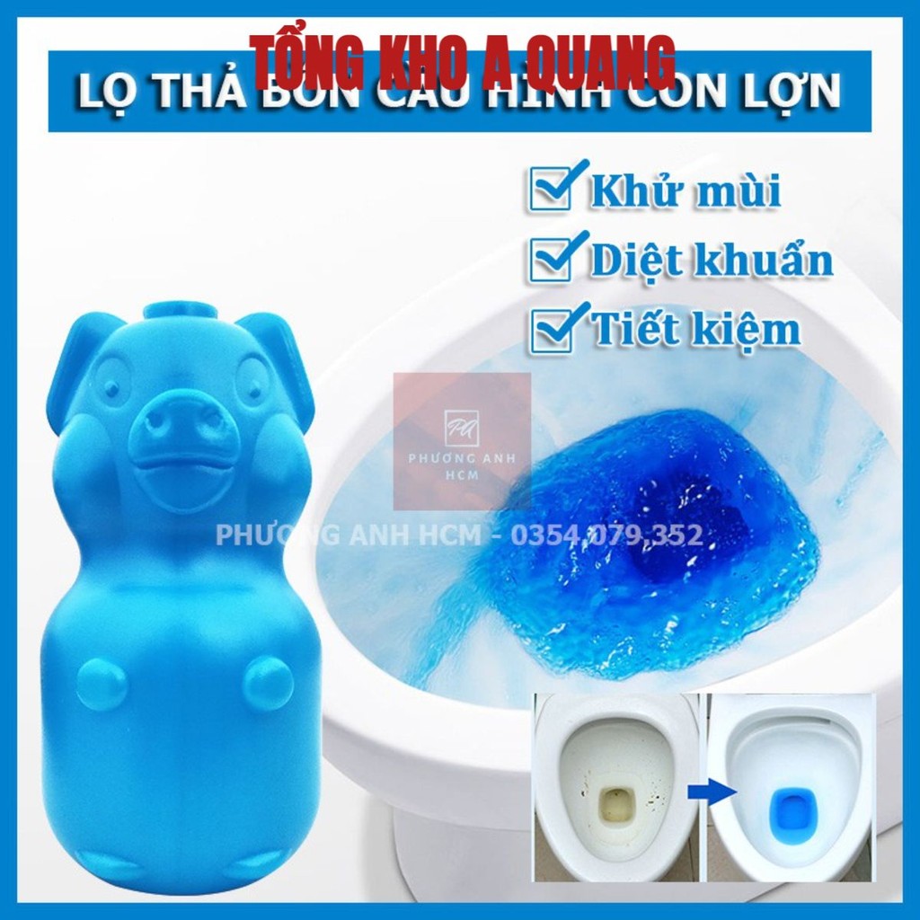 (COMBO 2) Lọ Thả Bồn Cầu Tẩy Sạch - Diệt Khuẩn - Khử Mùi Toilet Hình Con Heo / Lợn Thả Bồn Cầu - AK457