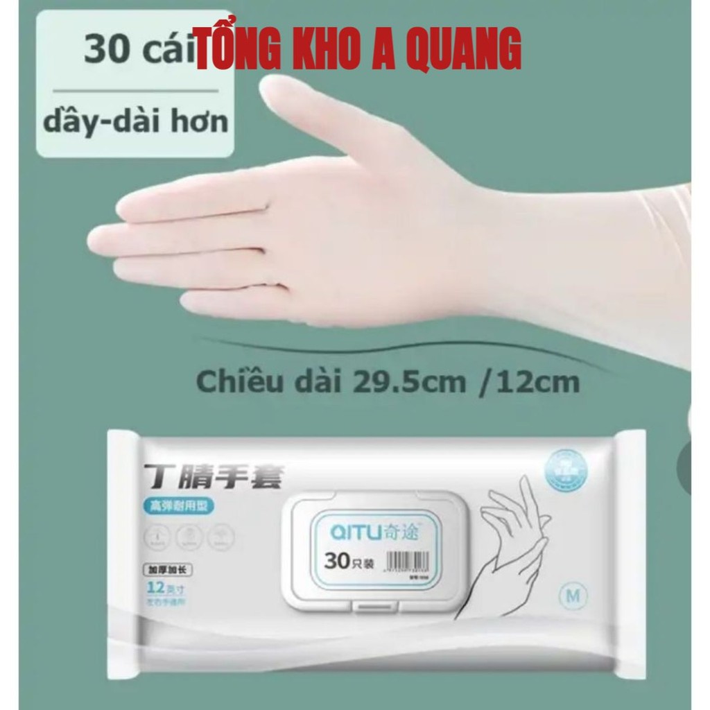 Hộp 30 Găng Tay Làm Bếp Nếu Ăn, Găng Tay Rửa Bát Siêu Dai Không Mùi Sử Dụng Nhiều Lần