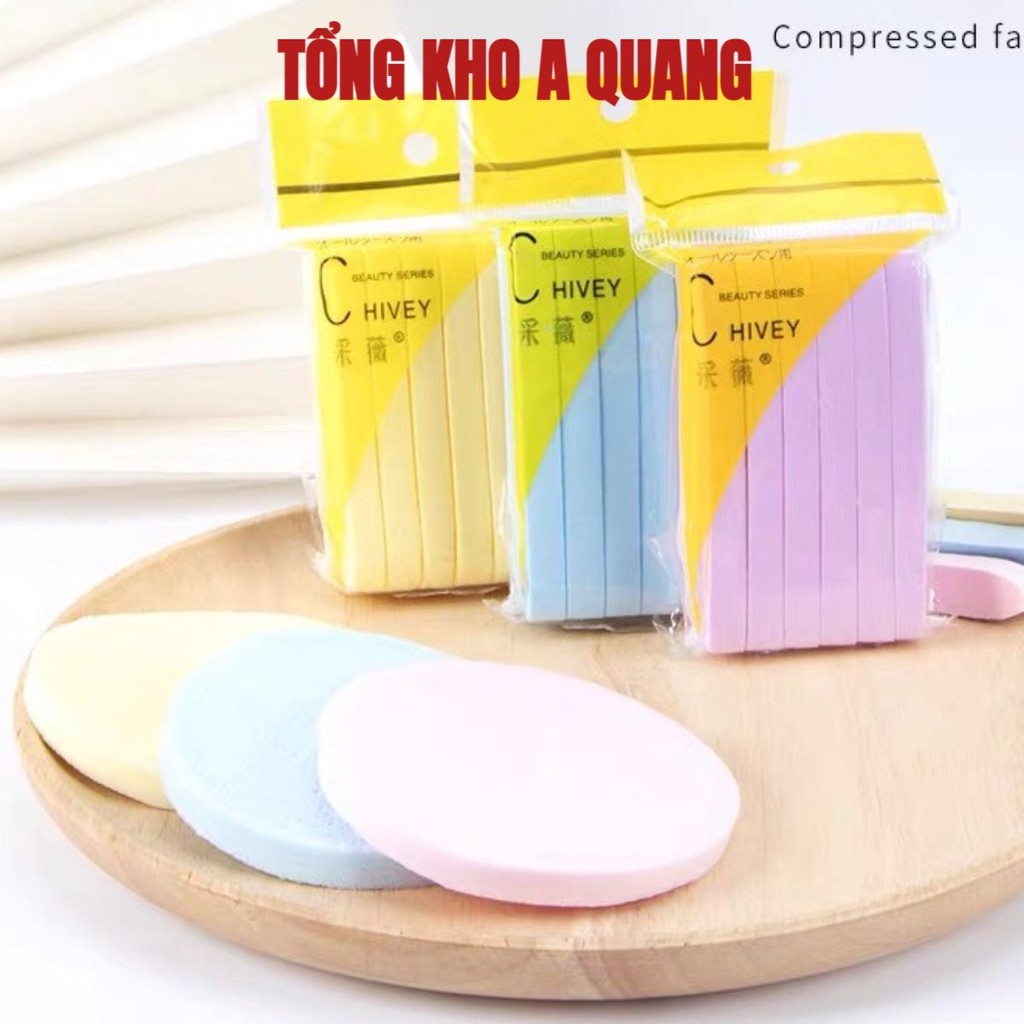 ❌HÀNG LOẠI 1 - CHỌN MÀU❌ Bông Nở Rửa Mặt Bọt Biển Chivey 12 Miếng, Bông Rửa Mặt Bọt Biển 12 Thanh