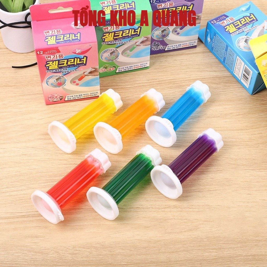 Gel thơm toilet KHỬ TRÙNG, KHỬ MÙI bồn cầu, bắn ra hình bông hoa với 6 loại hương thơm dễ chịu