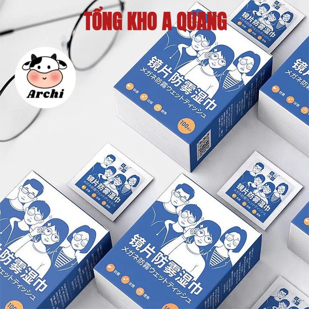 Set 100 Khăn Lau Kính Nano, Khăn Giấy Chống Bám Hơi Nước, Giấy Lau Kính Chống Mờ Sương, Mồ Hôi, Chống Nhờn - AK5689