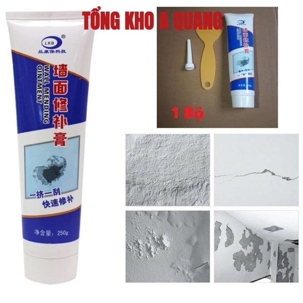 Keo Vá Tường Chống Thấm LKB 250gr- Trám Trét Vết Nứt Khe Hở Tường - Chống Mốc Ẩm Làm Sạch Tường AK96