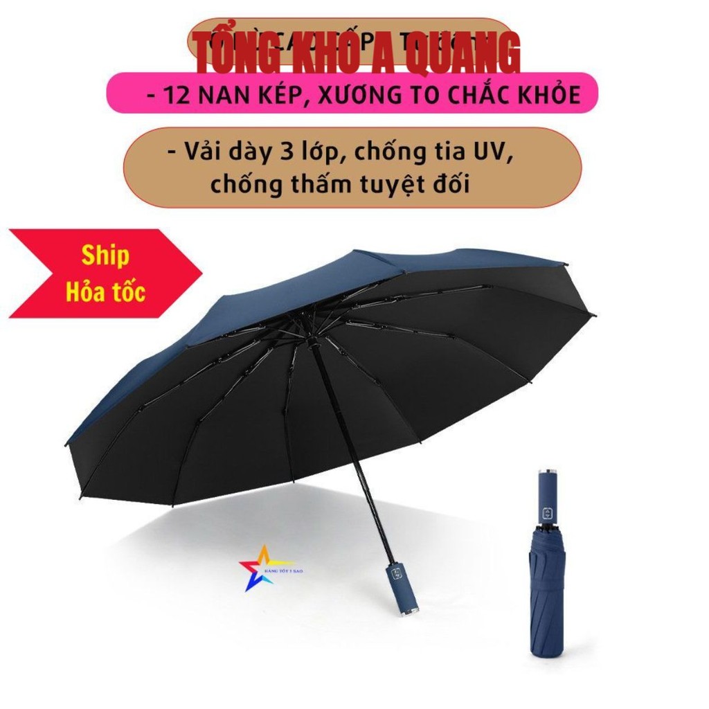 Ô Dù Cao Cấp Che Mưa Đi Nắng, Ô 12 Nan 8 Nan Mở Tự Động Gấp Nhỏ Gọn Cầm Tay 2 Chiều Cỡ Lớn To Cho Xe Hơi Ô Tô Chống Thấm