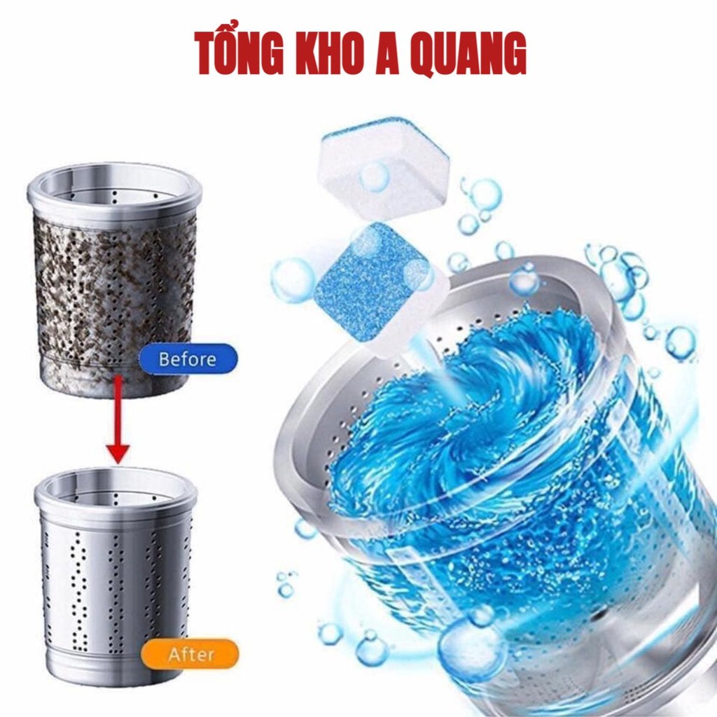 [COMBO 10] Hộp 12 Viên Tẩy Vệ Sinh Lồng Máy Giặt Diệt Khuẩn Và Tẩy Chất Cặn Lồng Máy Giặt Hiệu Quả AK375