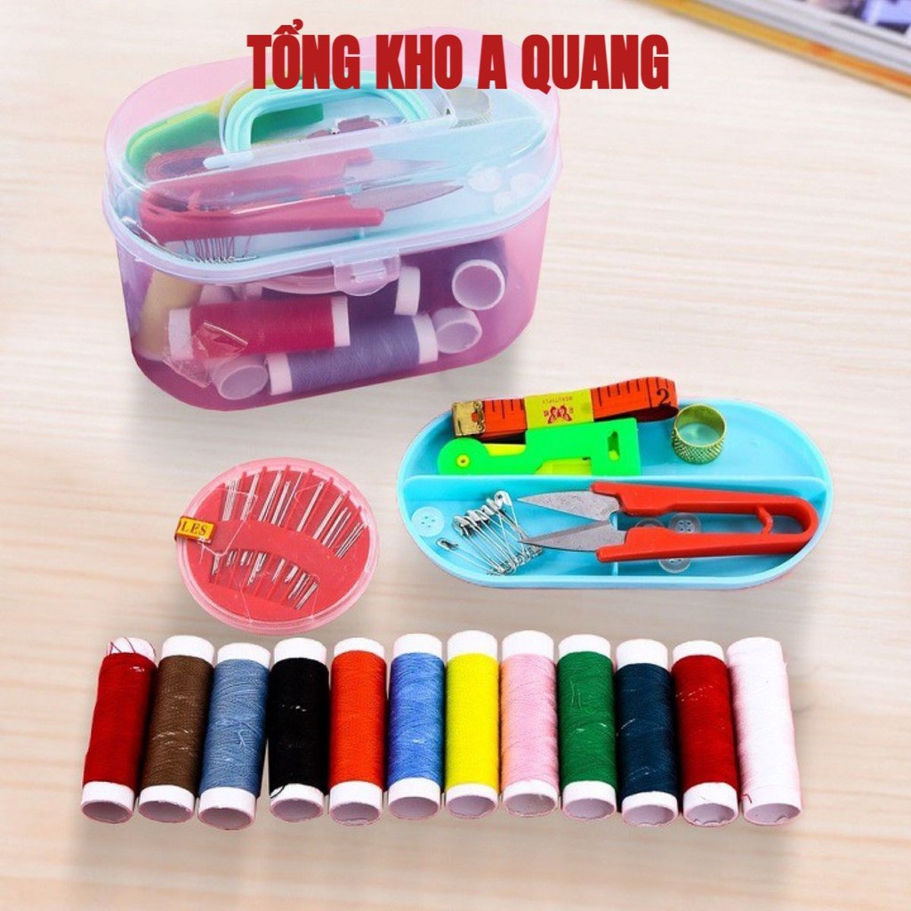Hộp Kim Chỉ Đa Năng Loại 55 Món , Bộ Kim Chỉ May Vá Đa Năng , Bộ Kim Chỉ 55Món Dùng Trong May Vá Kèm Hộp Đựng Trong Suốt