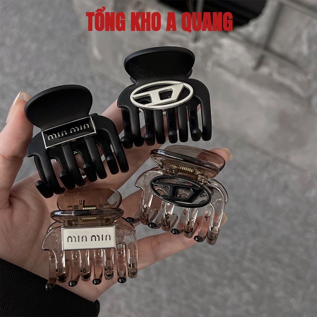 (Mẫu Mới) Sét 4 Kẹp Tóc Đuôi Ngựa Nhỏ Tinh Xảo In Chữ Đơn Giản Phụ Kiện Chất Lượng Cao, Kẹp Tóc Càng Cua 8 Răng MIN MIN