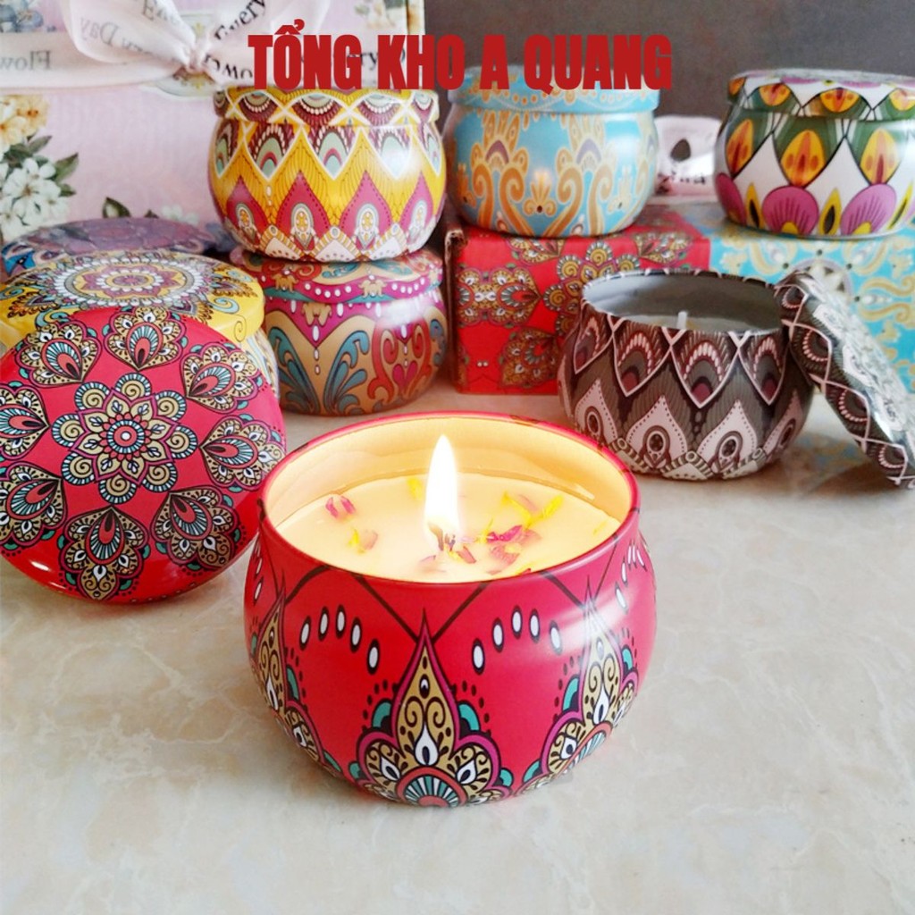 Nến Thơm Cao Cấp Thư Giãn Không Khói, Nến Thơm Tinh Dầu Thiên Nhiên Phong Cách Hoa Khô Thảo Mộc MÃ: AT45669