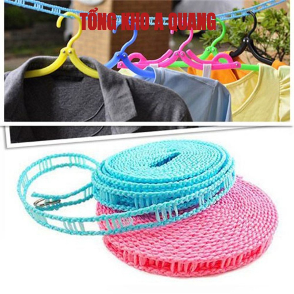 [COMBO 10] Cuộn Dây Phơi Đồ, Phơi Quần Áo Nhựa - Dây Phơi Quần Áo Sợi Cước Bện Siêu Chắc, Có Nhiều Lỗ Móc Chống Bay