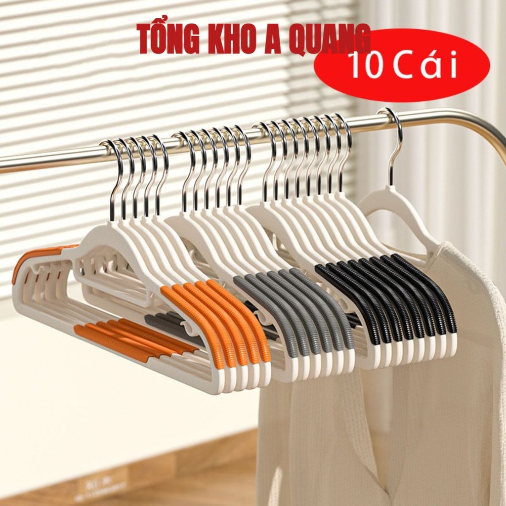 🌿#MẮC_ÁO_QUẦN🌿10 Cái Móc Treo Nhựa Chống Trượt, Sử Dụng Cho Quần Áo Ẩm Và Khô, Chất Liệu Cao Cấp, Tiện Lợi, Đa Năng
