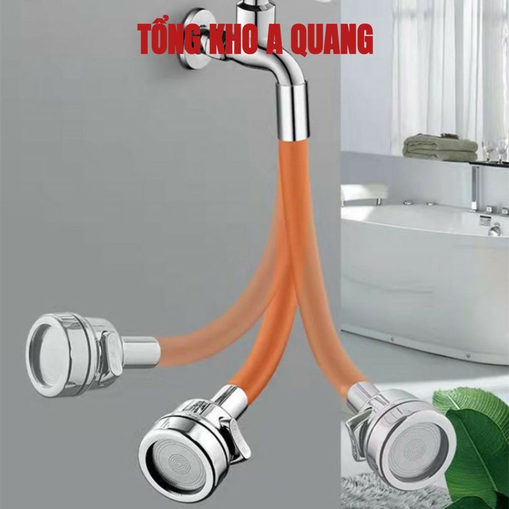 Ống Nối Dài Vòi Nước, Đầu Nối Dài Vòi Nước Linh Hoạt Có Thể Quay 720° Theo Mọi Hướng Dài 20/30/50cm