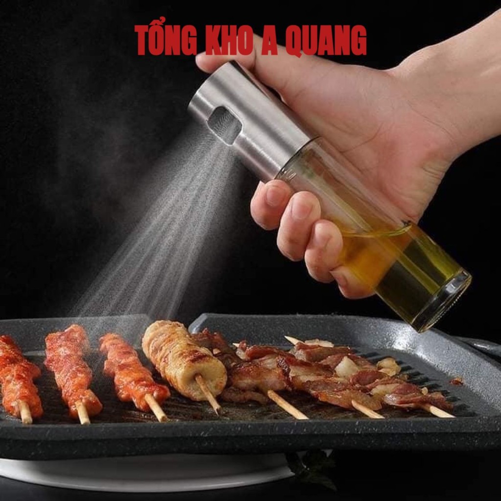 Bình Xịt Dầu Ăn SHODWE Thủy Tinh Cao Cấp Dung Tích 100ml, Dạng Phun Sương, Chai Xịt Dầu Nấu Ăn, Làm Bánh MÃ: AK8589