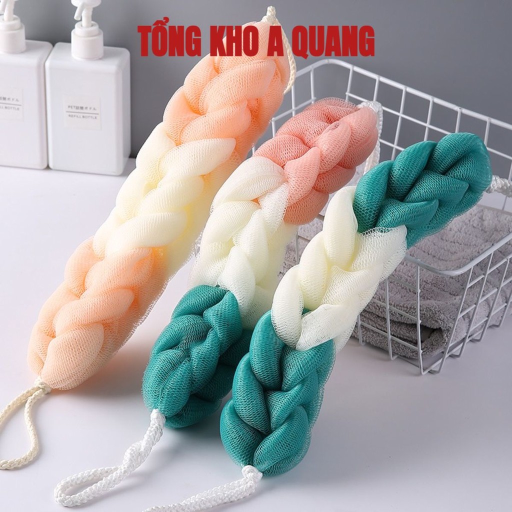 Bông Tắm Tròn, Bông Tắm Dài Kỳ Lưng Tạo Bọt Cao Cấp, Chất Liệu Lưới Tắm Nhập Khẩu An Toàn Cho Sức Khỏe-(Kèm 2 Dây)