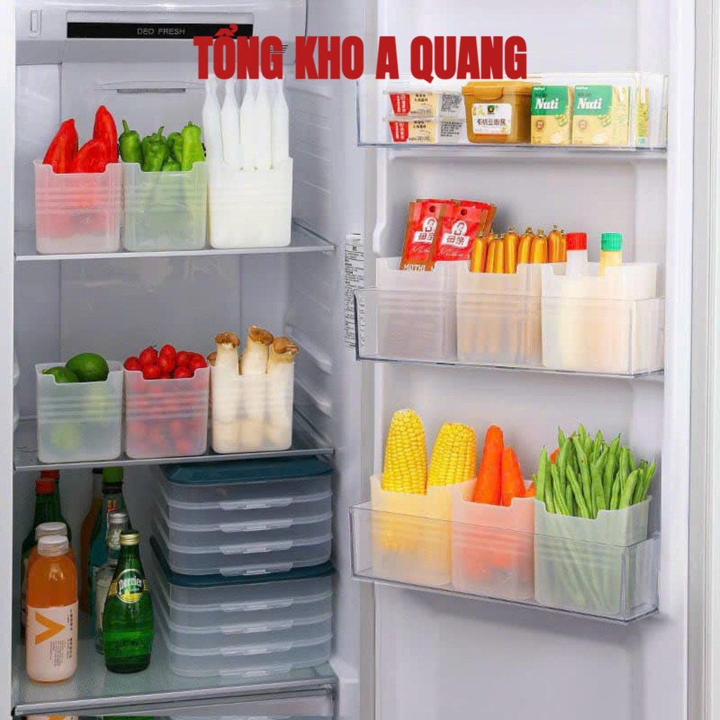 SET 10 HỘP Hộp Nhựa Đựng Thực Phẩm Đa Năng, Khay Đựng Tủ Lạnh Cho Rau Củ, Đồ Ăn, Nhựa PP Chống Trượt, Tiện Lợi