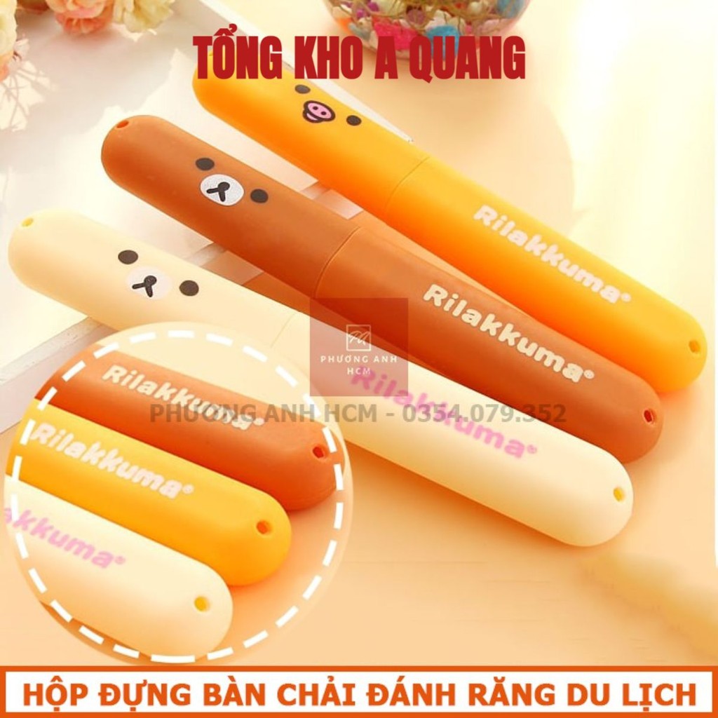 [COMBO 10] Hộp Đựng Bàn Chải Du Lịch- Hộp Đựng Bàn Chải Đánh Răng Du Lịch Hình GẤU RILAKKUMA