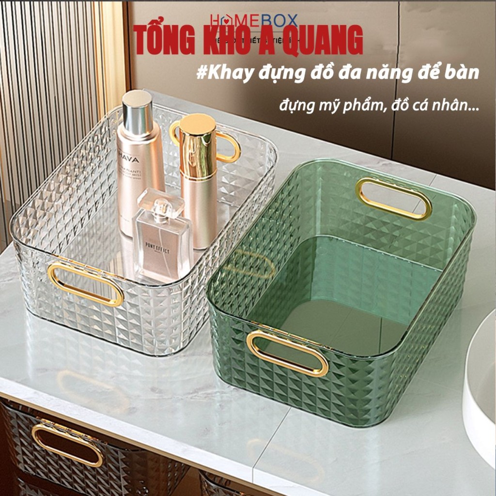 Khay Đựng Đồ Mĩ Phẩm Đồ Trang Điểm Để Bàn Đa Năng, Khay Lưu Trữ Đồ Trang Điểm Để Dầu Gội Trang Sức