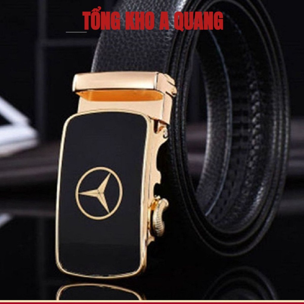 [Dây Lưng] Thắt Lưng Da Nam Hàng Hiệu Mercedes Khóa Cài Cao Cấp , Dây Nịch Nam Da Bò 100% Chính Hãng Mạ Vàng Nam Tính