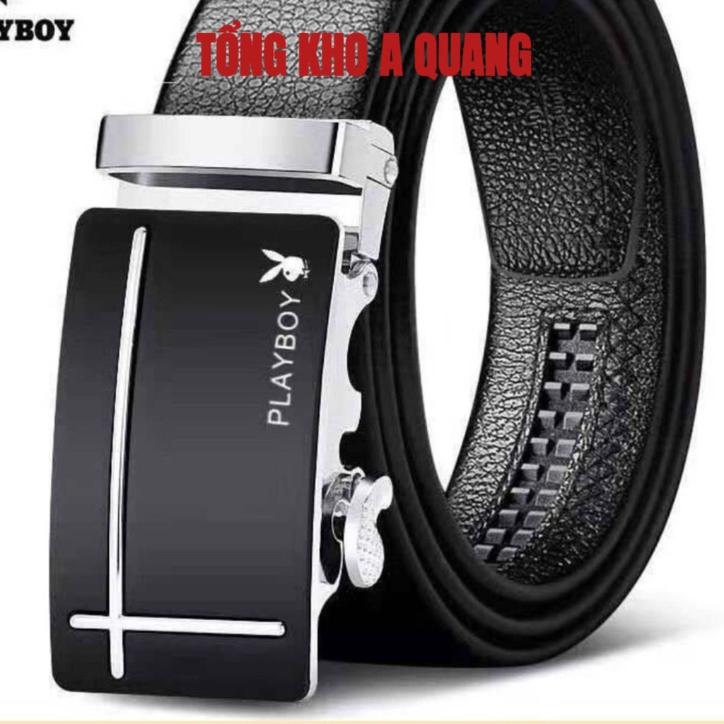 Thắt Lưng Da Nam PLAYBOY Hàng Hiệu Cao Cấp Dây Da Bò Xịn 100% Mạ Bạc Nam Tính Chính Hãng GC305