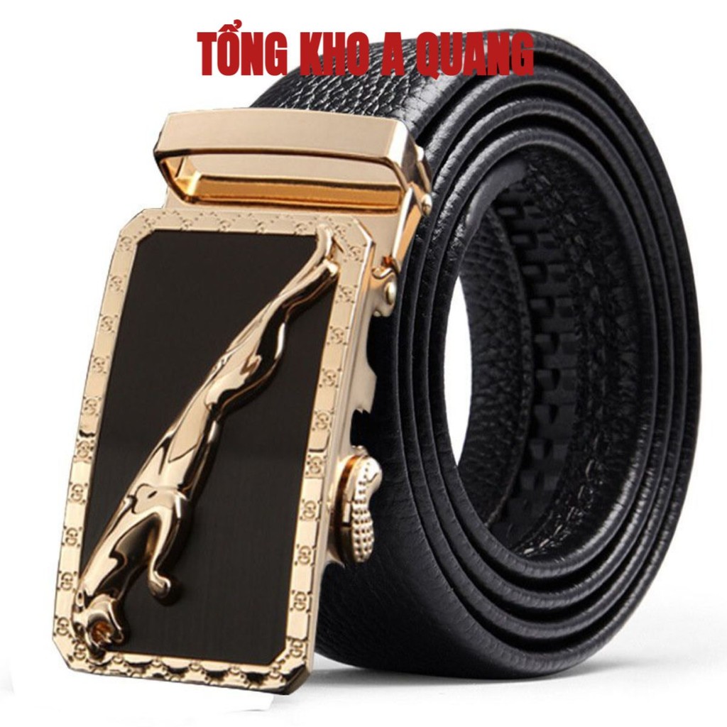 [Dây lưng] Dây Nịt Nam Da Bò 100% Chính Hãng Mạ Vàng Nam Tính. Thắt Lưng Da Nam Hàng Hiệu JAGUAR Khóa Cài Cao Cấp GC35