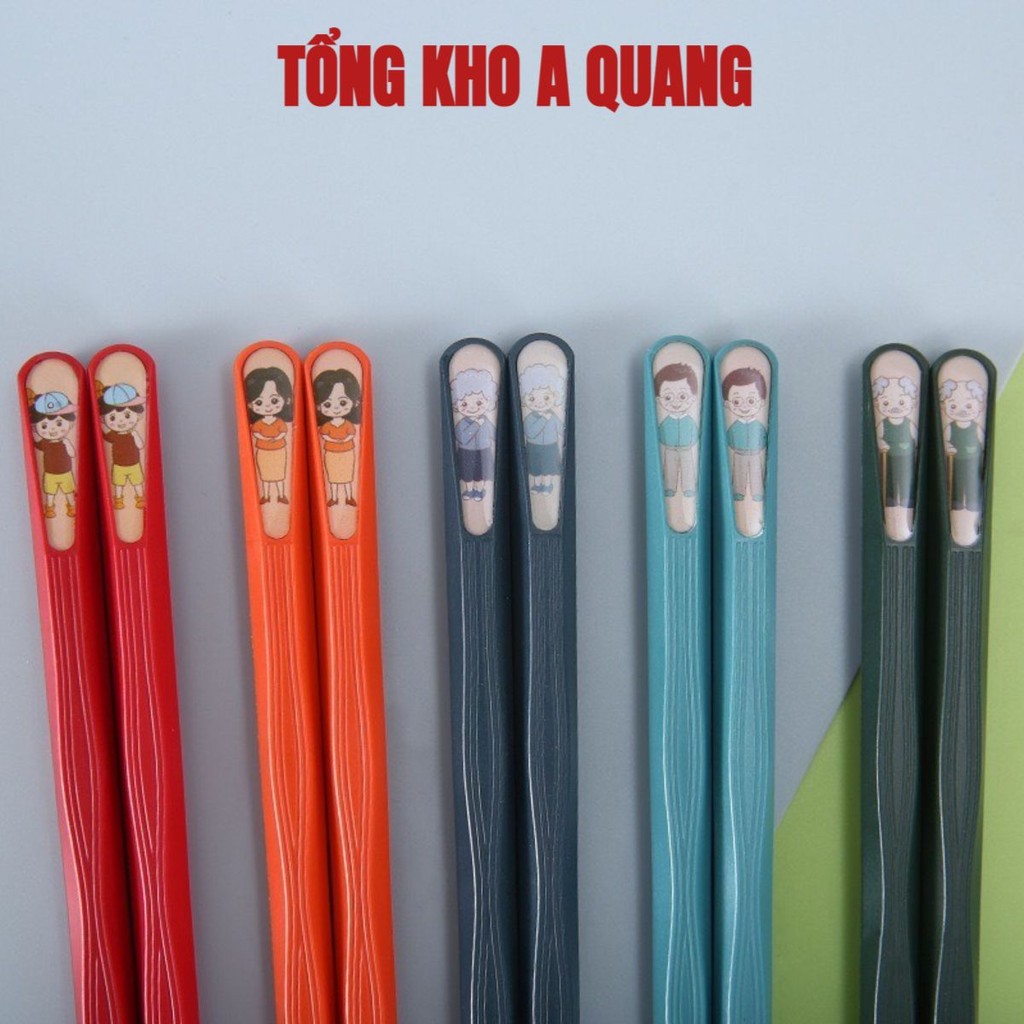 SET 5 Đôi Đũa, Đũa Ăn Gia Đình Kiểu Nhật Bản Nhiều Màu - Chịu Nhiệt Kháng Khuẩn An Toàn Chống Trượt