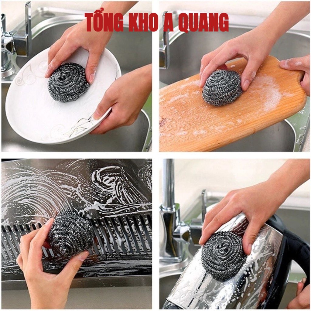 [COMBO 10] Set 6 búi cọ xong nồi chất liệu thép không gỉ