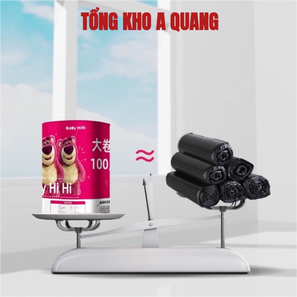 Túi Đựng Rác Có Dây Rút, Túi Rác Gấu Dâu Tự Hủy Sinh Học Siêu Dày Dặn Chắc Chắn Kích Thước 45 x 50 cm