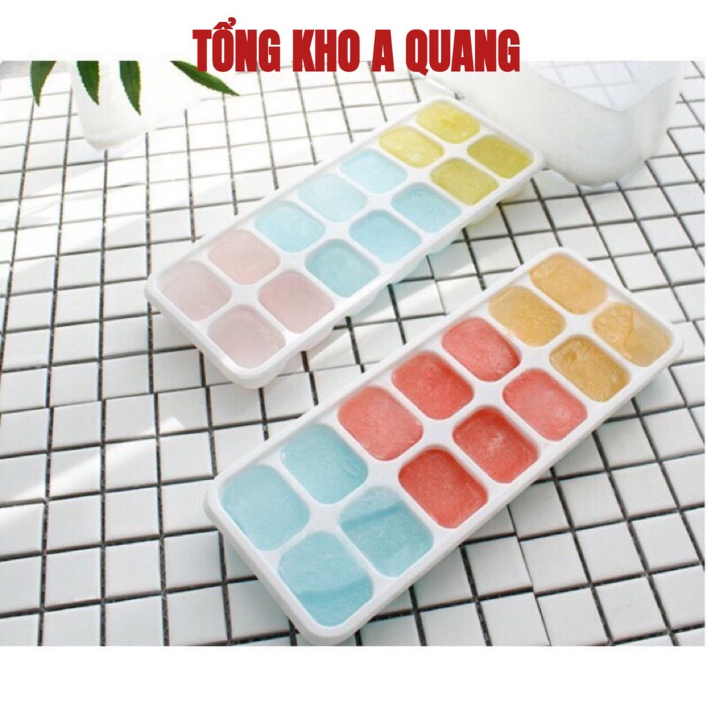 (COMBO 5) Khay Làm Đá Silicon Có Nắp Đậy Kháng Khuẩn Chống Mùi Tủ Lạnh, Khuôn Làm Đá , Làm Thạch Cao Cấp
