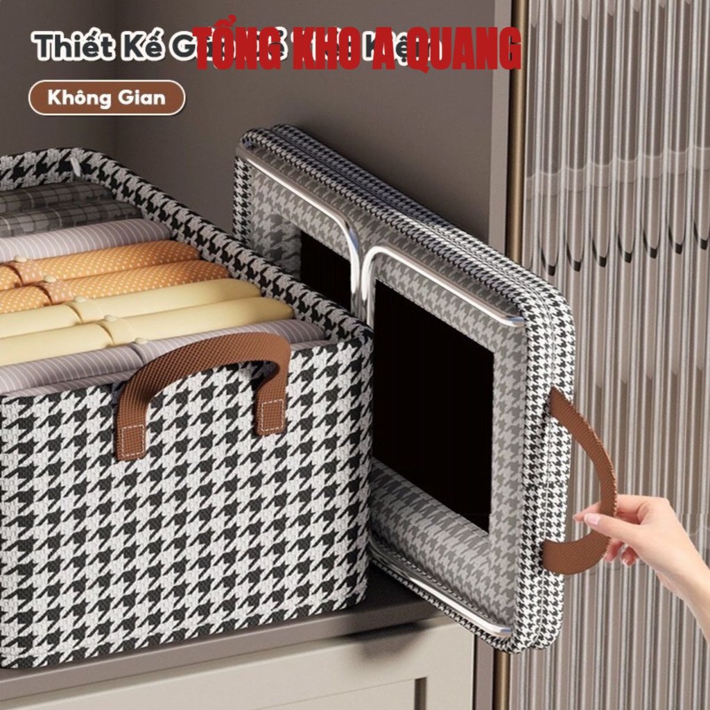 HỘP VẢI ĐỰNG QUẦN ÁO CHIA NGĂN CÓ NẮP TRONG SUỐT TIỆN LỢI , Túi Đựng Quần Áo Chia Ngăn Gọn Gàng,HỘP