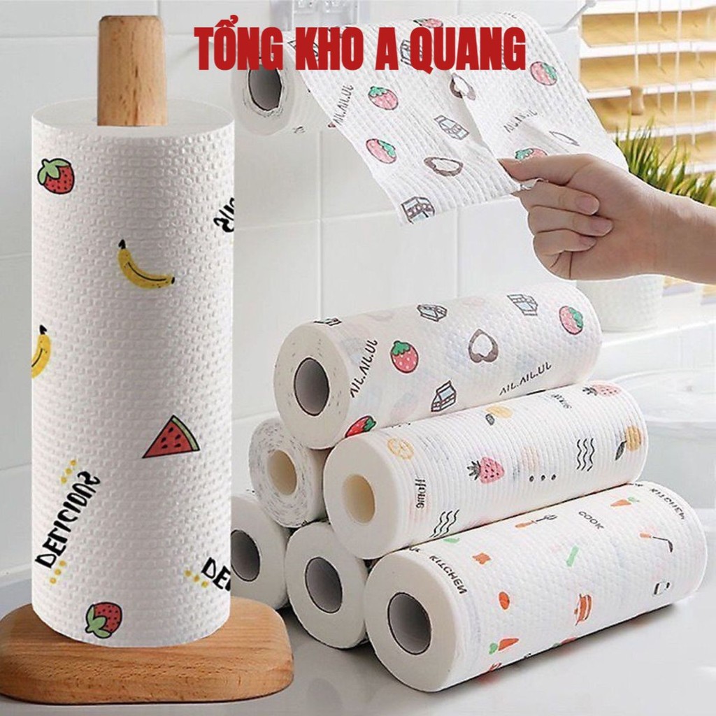Giấy Lau Bếp Đa Năng Khăn Giấy Đa Năng Lau Bếp Cuộn 40 Tờ KT: 25*40Cm