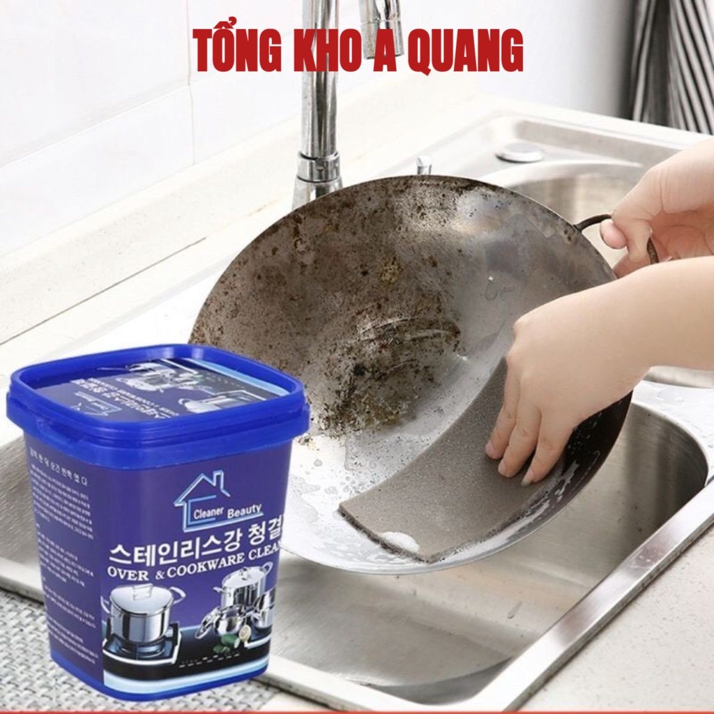 Kem Tẩy Trắng Xoong Nồi Đa Năng Tẩy Sạch Được Các Vết Bẩn Cứng Đầu | Bột Tẩy Rửa Bếp An Toàn Cho Da Tay
