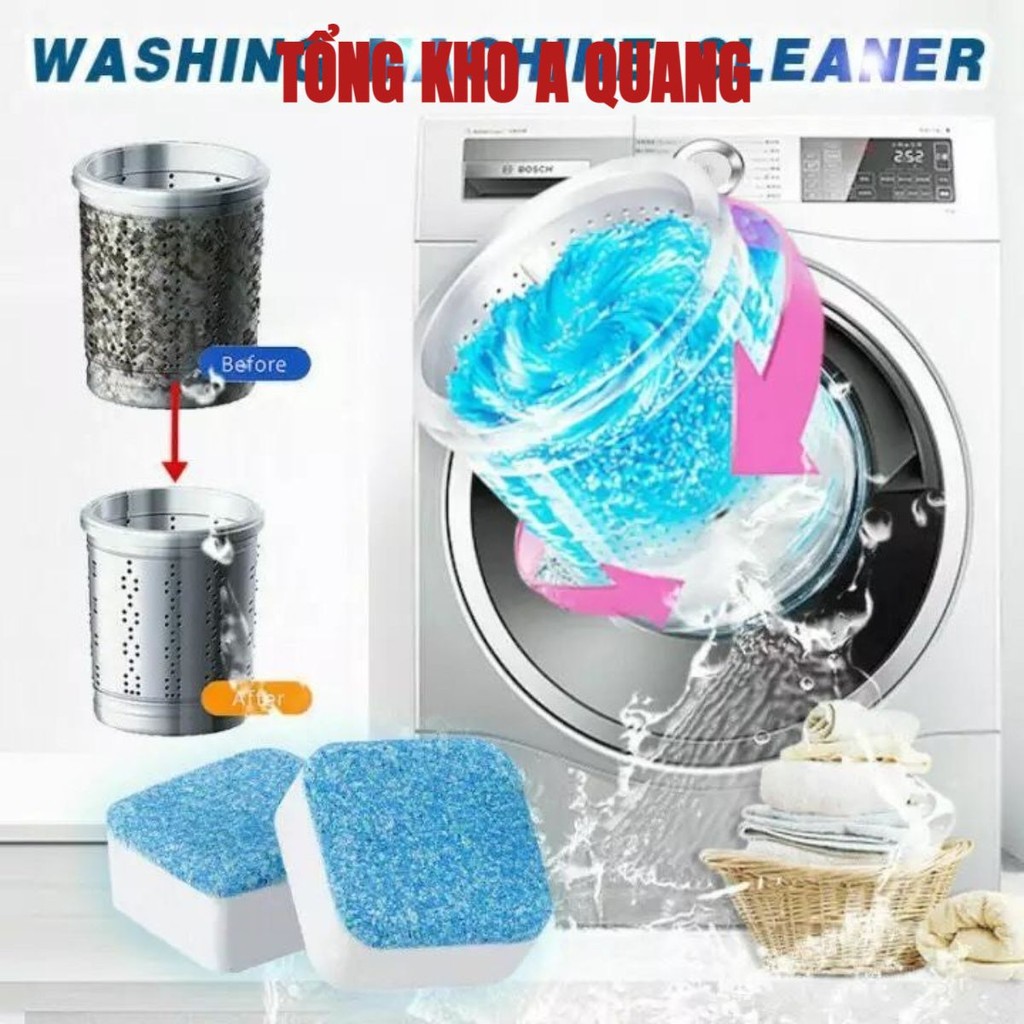 Hộp 12 Viên Tẩy Vệ Sinh Lồng Máy Giặt,Viên Sủi Tẩy Lồng Máy,Set Viên Tẩy Tiện Lợi Giặt Diệt Khuẩn 99% Và Tẩy Sạch Cặn