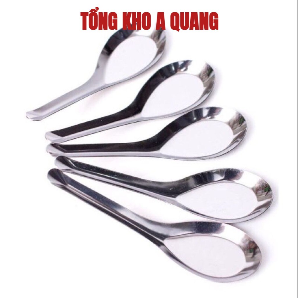 [COMBO 10] THÌA PHỞ HOA SEN INOX KHÔNG GỈ BỀN ĐẸP - THÌA ĂN PHỞ, MUỖNG INOX KHÔNG GỈ ,CÁN DÀY SÁNG BÓNG, MUÔI CẦM CHẮC