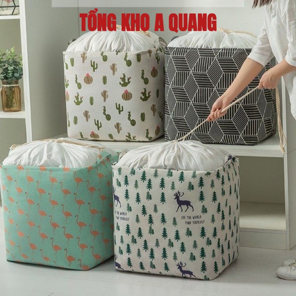 iỏ đựng quần áo bằng vải chống nước (100L,140L ,180L),túi đựng chăn màn đa năng, có thể gấp gọn, giỏ cất trữ trang trí