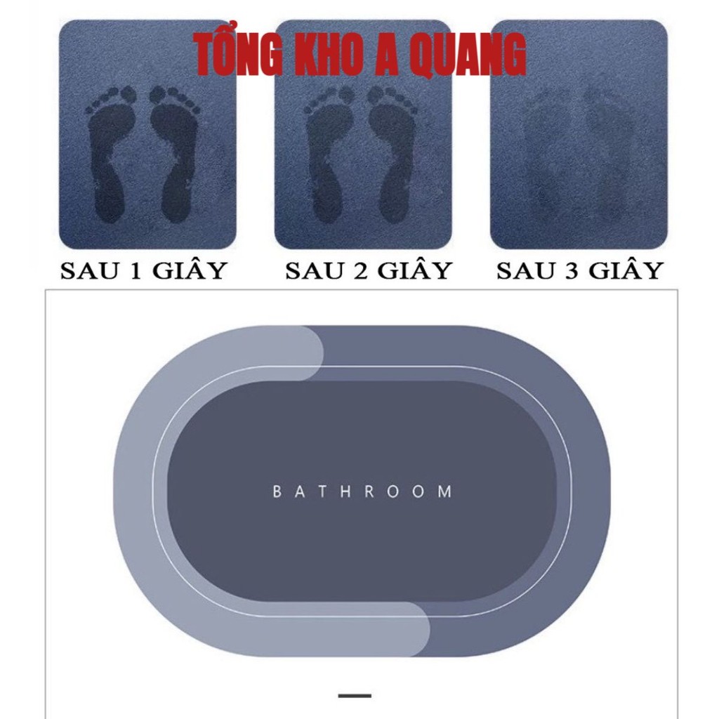 Thảm Lau Chân Silicon cao cấp Siêu Thấm Hút Nước (40x60cm) - Thảm Chùi Chân Đế Cao Su Chống Trơn Trượt