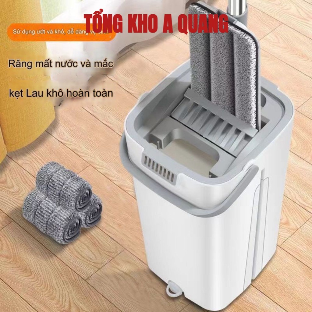 Cây Lau Nhà Tự Vắt Thông Minh Cao Cấp,Chổi Lau Nhà Tách Nước, Bộ Lau Nhà Xoay 360 Độ Kèm Thùng Tiện Lợi