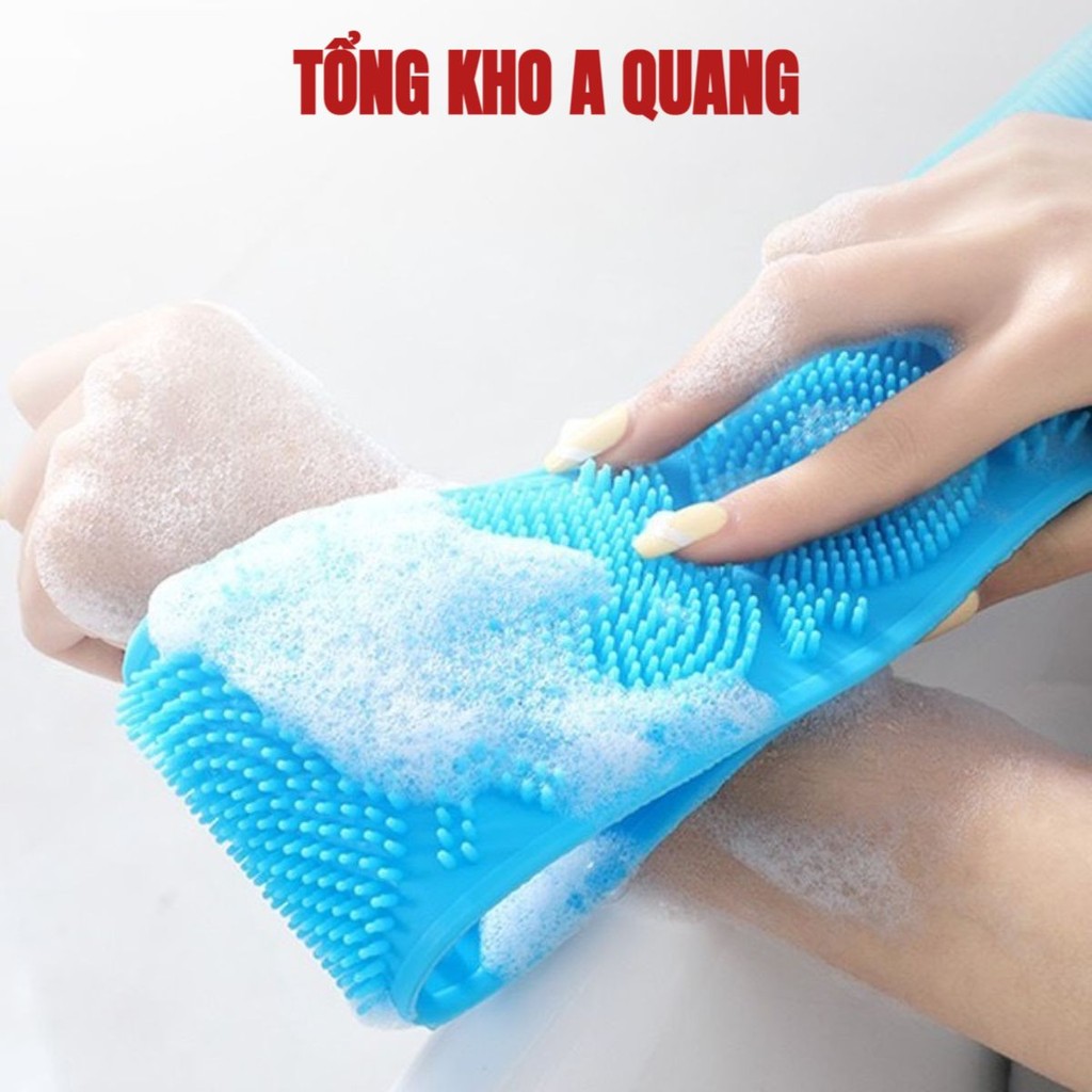 Dây Chà Lưng, Đai Tắm Silicon Chà Lưng 2 Mặt Gai Tẩy Tế Bào Chết, Massage Cơ Thể Khi Tắm
