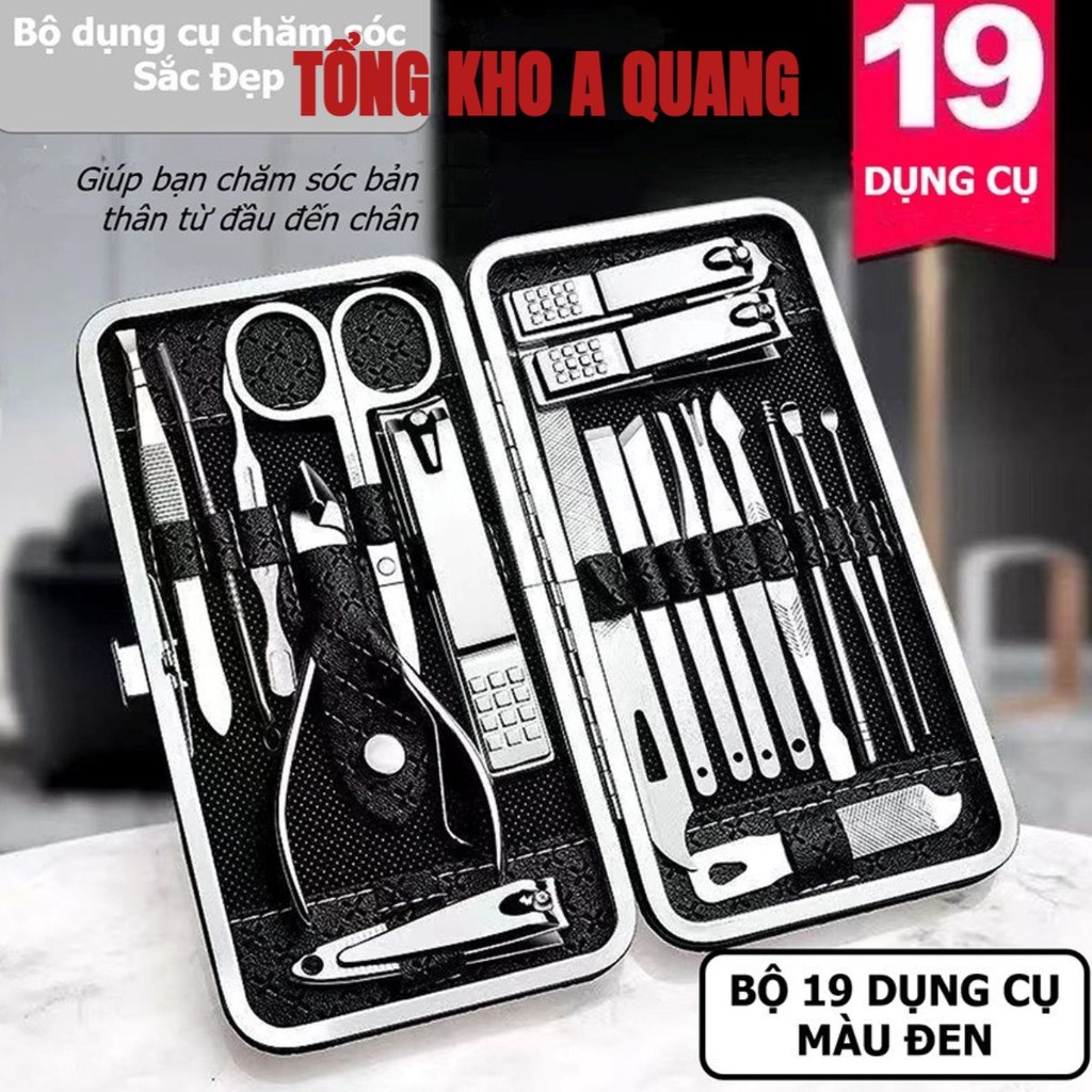 Bộ Dụng Cụ Cắt Móng Tay 19 Món Bằng Thép Không Gỉ - Bộ Bấm Móng Tay Cao Cấp