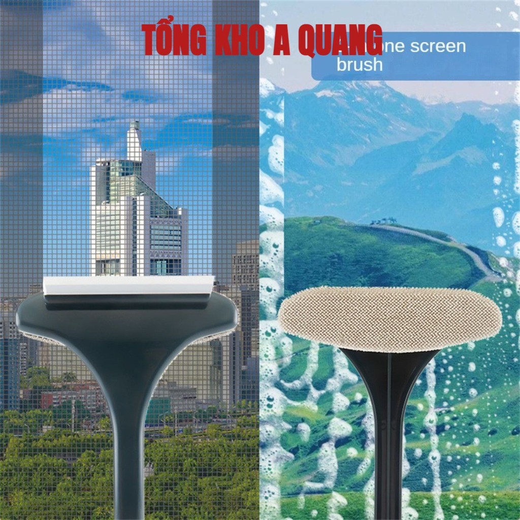 Cây Lau Kính Cầm Tay, Đồ Chùi Kiếng Mini 2 Mặt, Cây Lau Gạt Nước Lau Chùi Cửa Kính