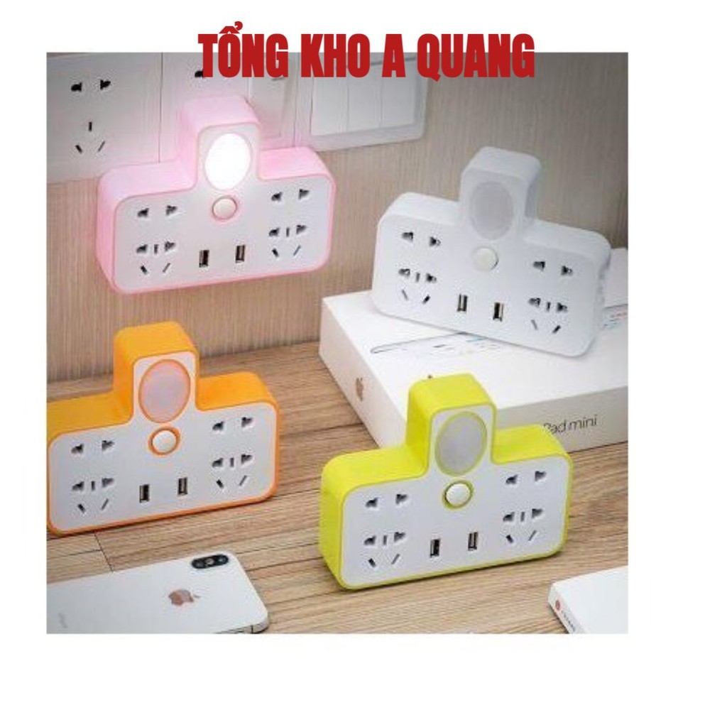 Ổ Cắm Điện Đa Năng Tích Hợp Nút Tắt Bật An Toàn 2 Đầu Cắm USB- Ổ Cắm Điện Thông Minh