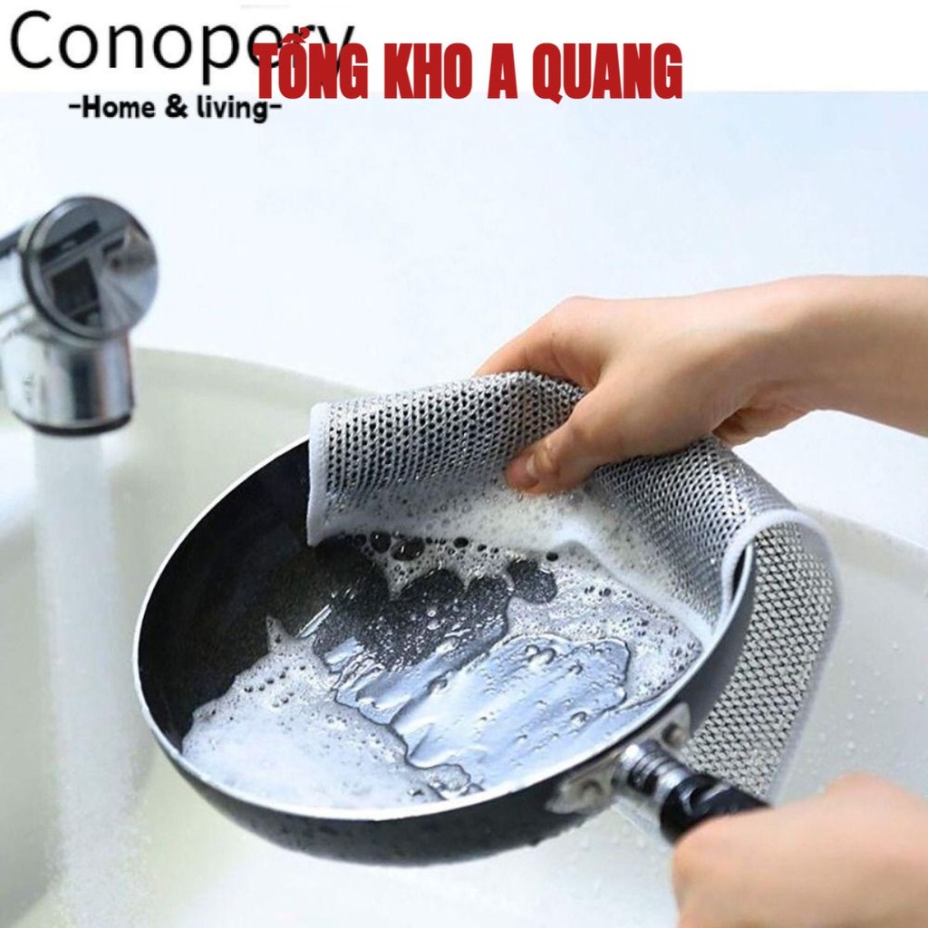 [COMBO 10] Khăn Lưới Rửa Bát Kim Loại - Khăn Lưới Dùng Lau Bát Chén Dĩa, Cọ Rửa Xoong Nồi, Chống Bám Dầu