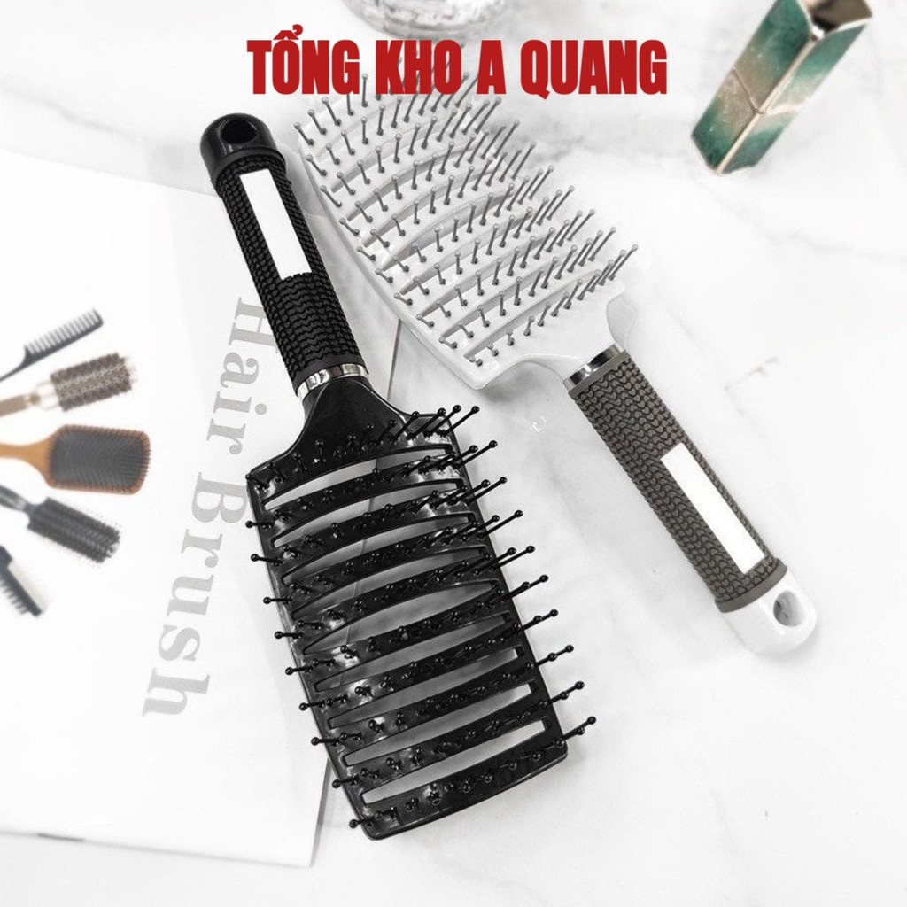 Lược Gỡ Rối, Tạo Phồng Tóc🍀 LƯỢC CHẢI TÓC ĐA NĂNG 🍀Lược Sấy Tạo Kiểu Bán Nguyệt Cỡ Lớn Chuyên Dụng