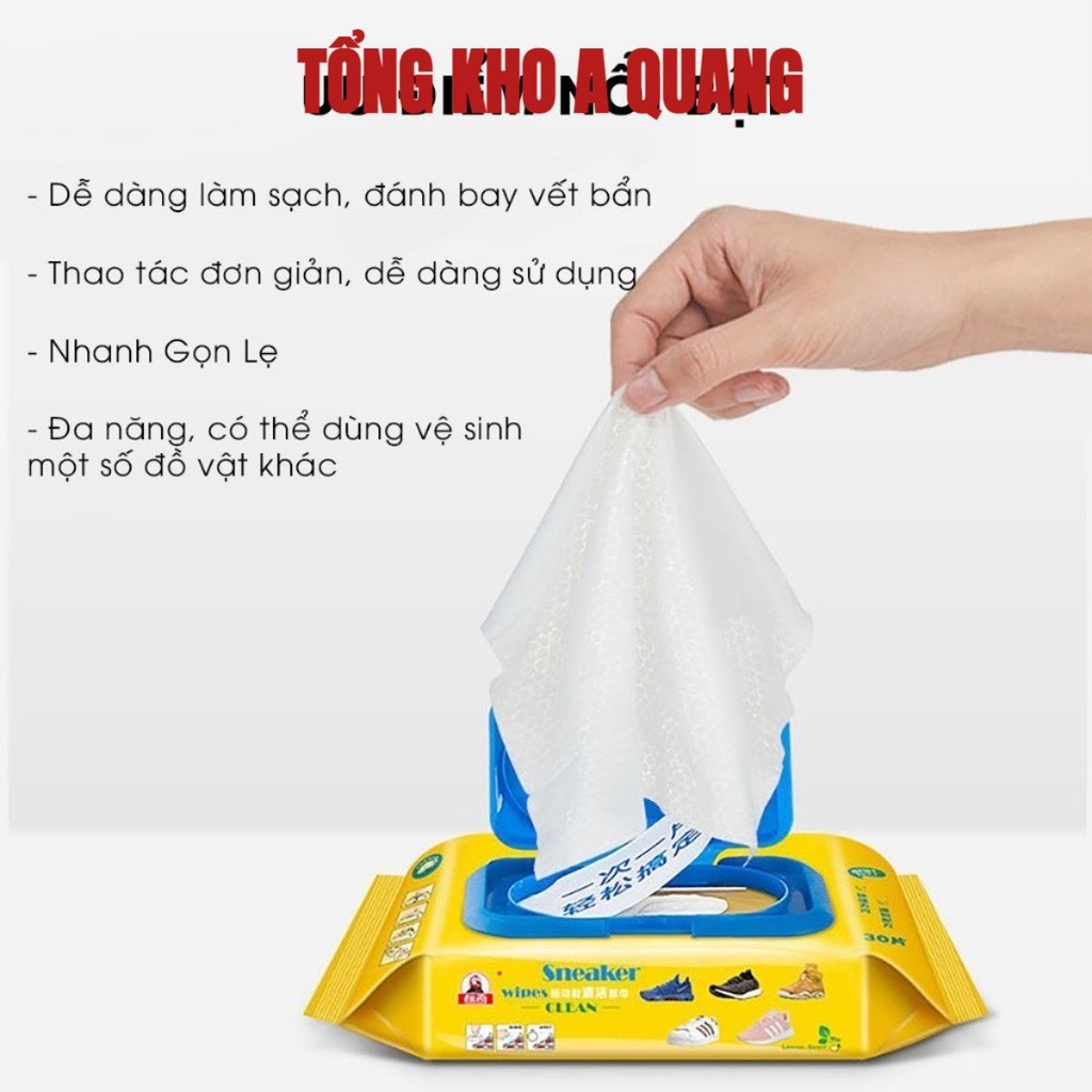 Khăn Giấy Lau Giày Sneaker Thần Thánh Bịch 40 Tờ - Giấy ướt lau túi xách giày dép , Khăn vệ sinh giày túi xách balo