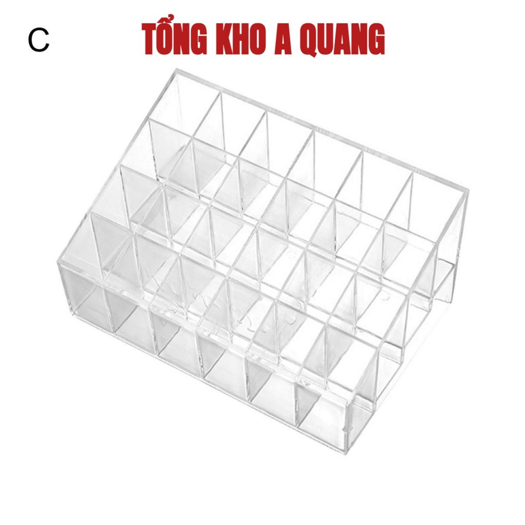 Khay Đựng Son Môi 24 Ô Nhựa Mika Siêu Bền Trong Suốt Kệ Đựng Mỹ Phẩm Trang Sức- Kệ Đựng Mỹ Phẩm