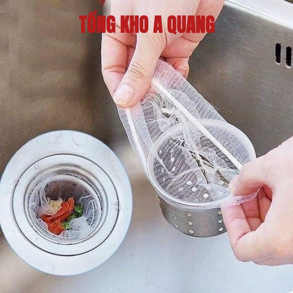 Combo 100 Túi Lọc Rác Bồn Rửa Chén Bát, Túi Lưới Lọc Rác Chậu Rửa Bát, Bọc Đựng Rác