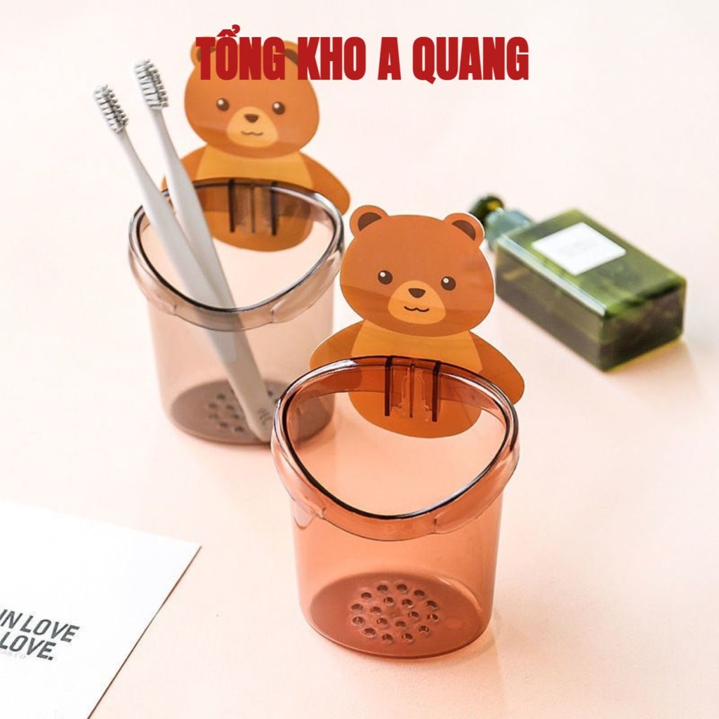 [COMBO 10] Cốc Gấu Dán Tường - Ly Gấu Đựng Bàn Chải Kem Đánh Răng, Ly Cốc Gấu Dán Tường Để Bàn Chải Đánh Răng
