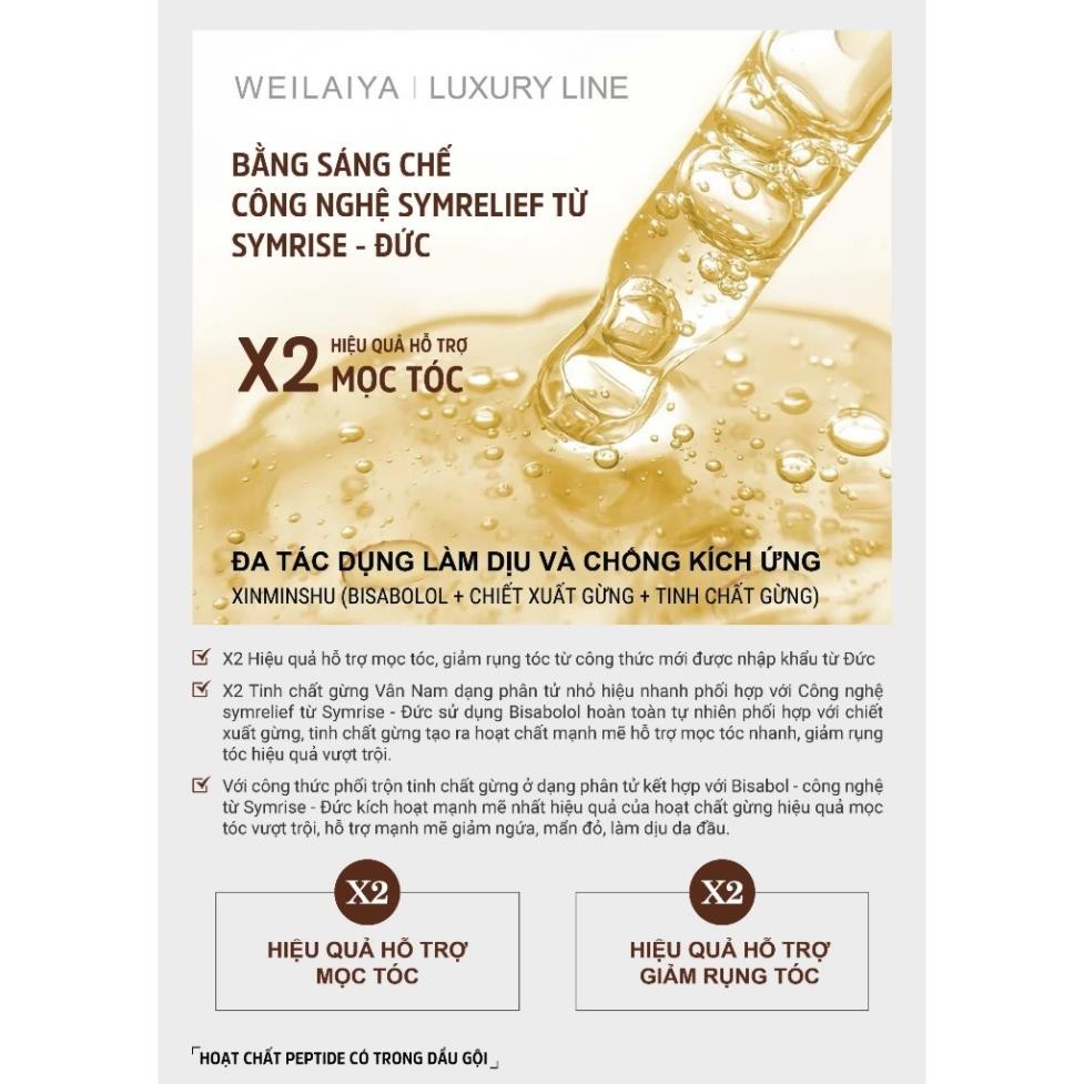 Cặp dầu gội xả tóc thảo dược Weilaiya gừng giúp kích thích mọc tóc - PHUONGANHOUSE
