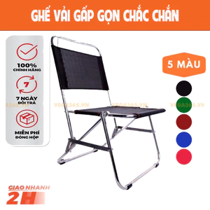 Ghế gấp gọn vải dù, dễ dàng di chuyển, cho quán nước, đi du lịch, dùng cho gia đình