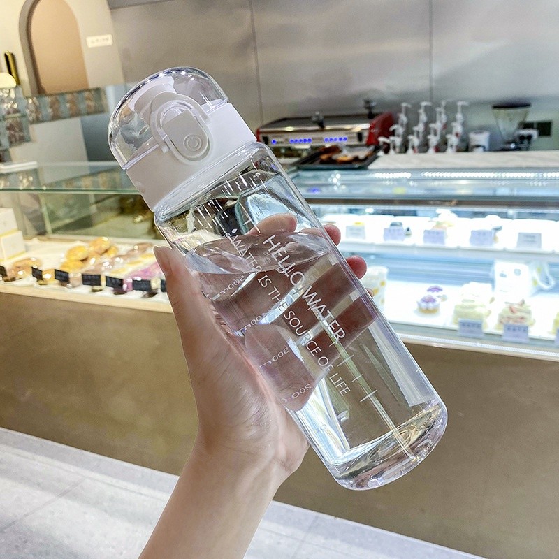 Bình Nước Tự Động Mở Nắp - Kiểu Dáng Thể Thao -  Chống Rò Rỉ Nước - Kèm Dây Treo Thông Minh